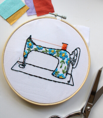 Floral Sewing Machine Embroidery Pattern from Crewel Ghoul