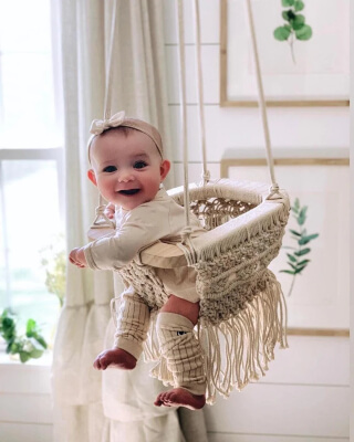 Handmade Macrame Baby Swing