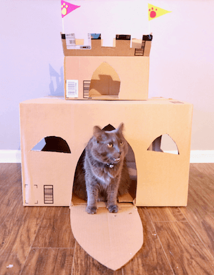 Cardboard Cat Castle by Charleston Crafted