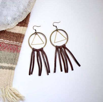 DIY Boho Leather Earrings by DIYS