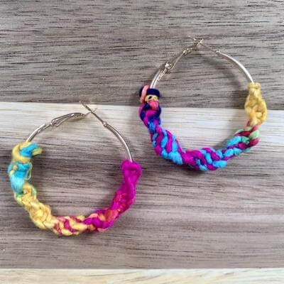 DIY Boho Macrame Earrings by Darn Good Yarn