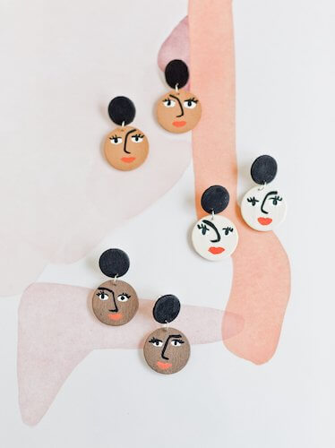 Cute Face DIY Earrings by Paper & Stitch