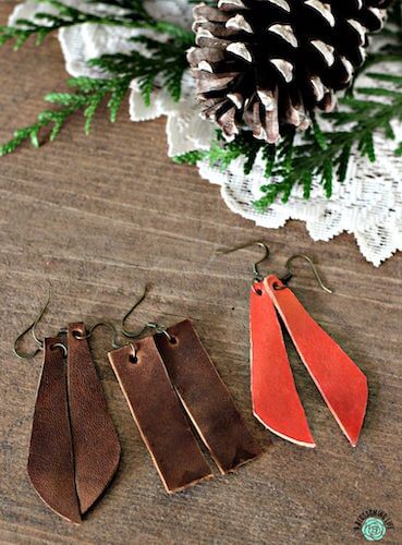 DIY Leather Earrings by A Blossoming Life