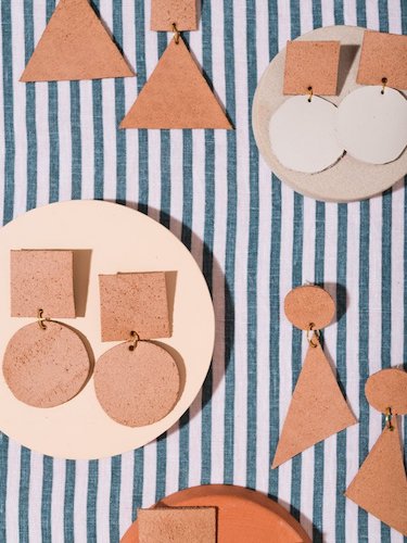 DIY Leather Statement Earrings by Paper & Stitch