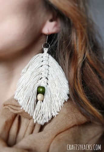 DIY Macrame Leaf Earrings by Craftsy Hacks