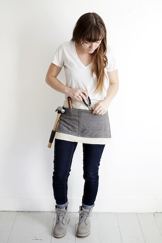 DIY Waxed Canvas Tool Apron by The Merry Thought