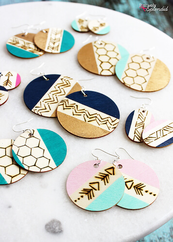 DIY Wood Burned Earrings by Positively Splendid