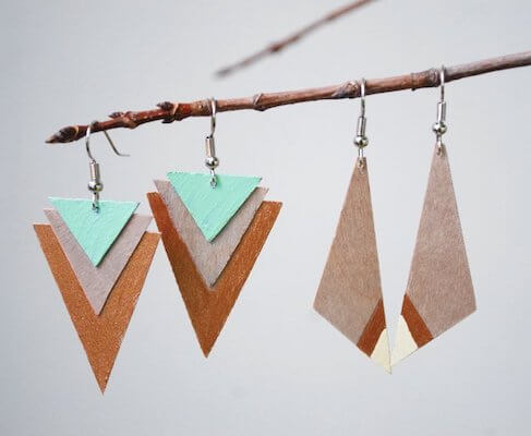 DIY Wood Earrings by The Merry Thought