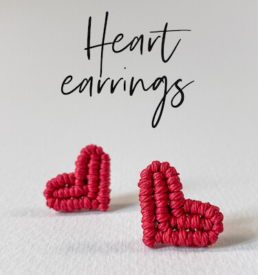 Heart Macrame Earrings by Curious Craft Studio