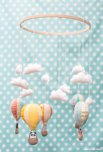 Hot Air Balloon Baby Mobile by Lia Griffith