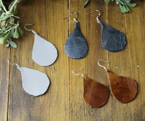 DIY Three Layer Faux Leather Earrings