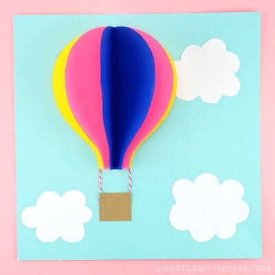 Paper Hot Air Balloon Craft Preschool by I Heart Crafty