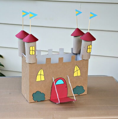 Recycled Cardboard Castle Craft by Kix Cereal