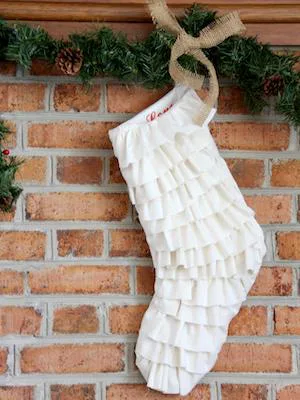 Ruffled-Fringe Christmas Stocking by DIY Network