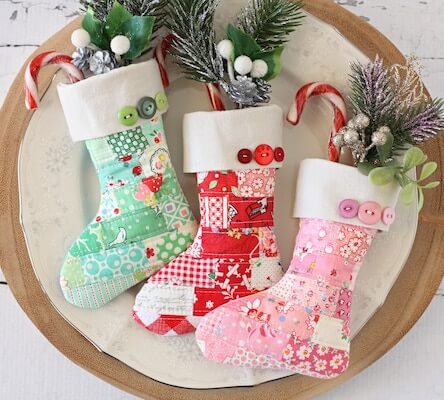 Scrappy Mini Stocking Sewing Pattern by A Spoonful Of Sugar