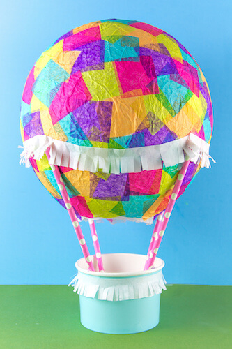 Tissue Paper Mache Hot Air Balloon Craft by Kids Activities