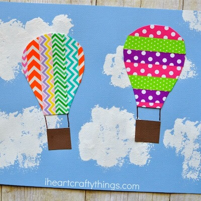 Washi Tape Hot Air Balloon Craft by I Heart Crafty Things