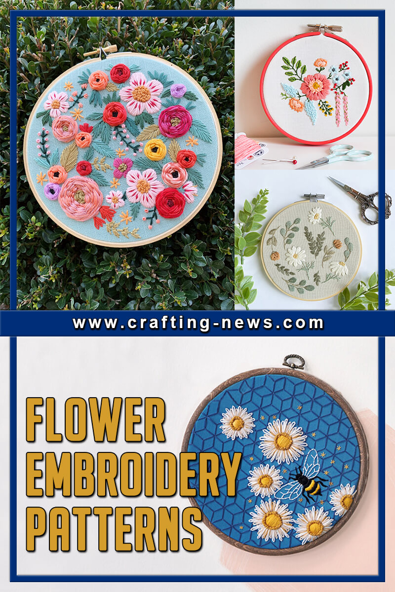 31 Flower Embroidery Patterns - Crafting News