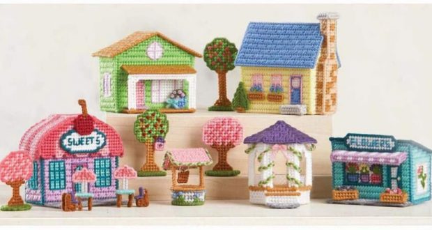 Herrschners Springtime Village Plastic Canvas Kit