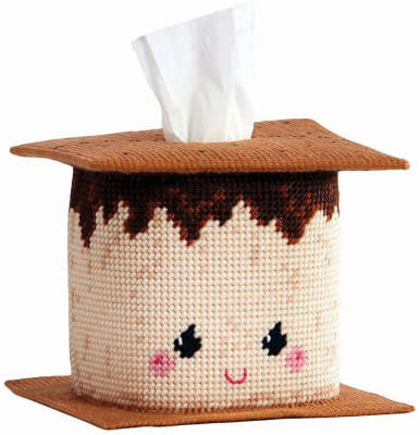 Herrschners Time for S'Mores Plastic Canvas Tissue Box Kit