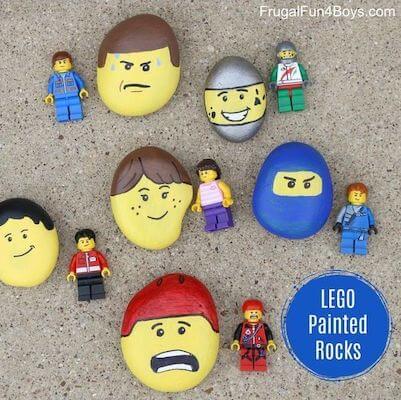 LEGO Painted Rocks by Frugal Fun 4 Boys
