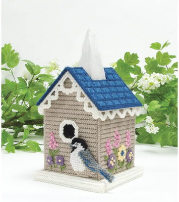 Mary Maxim Birdhouse Plastic Canvas Tissue Box Kit