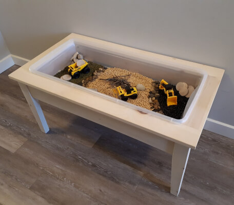 Single Bin Sand and Water Table for Kids from TreeCanBeWoodworking