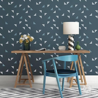 Aztec Tribal Triangles Wall Stencil by Royal Stencils