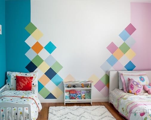 Colorful Accent Wall For Kids Room by Anika's DIY Life