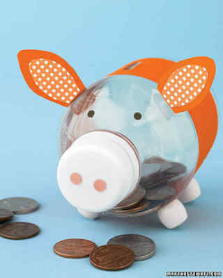 DIY Bottle Piggy Bank by Martha Stewart