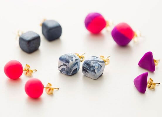 DIY Clay Stud Earrings by Brit + Co