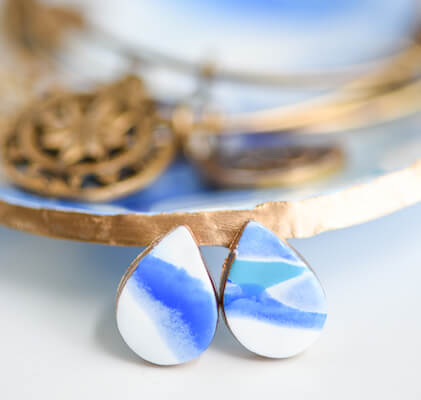 DIY Marbled Clay Earrings by A Pumpkin And A Princess