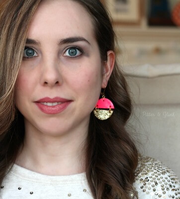 DIY Pink & Gold Polymer Clay Earrings by Pitter & Glink