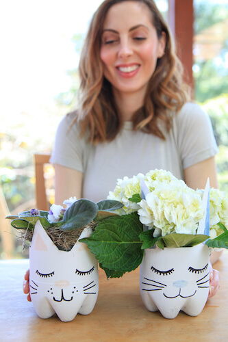 Recycled Planters DIY plastic bottle craft by Happily Eva After