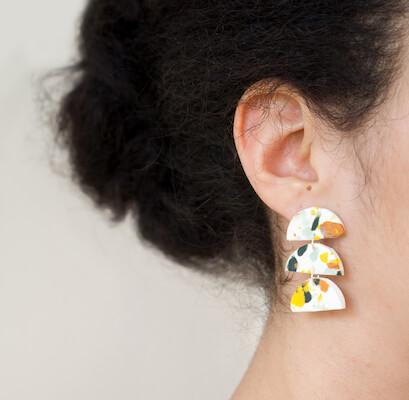 DIY Terrazzo Earrings Made From Scrap Clay by CTRL + Curate