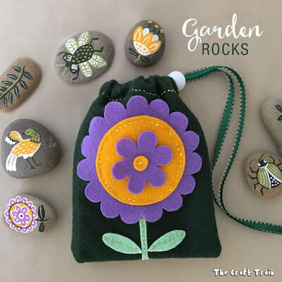 Garden Rocks In Drawstring Bag by The Craft Train