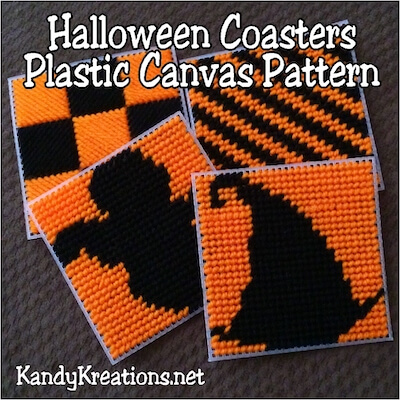 Coasters Free Halloween Plastic Canvas Pattern by DIY Party Mom