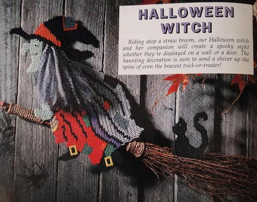 Halloween Witch Plastic Canvas Pattern by Raindrops And Memories