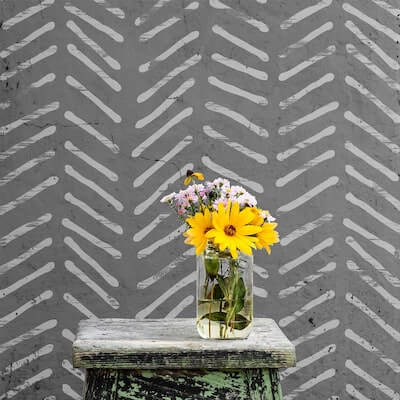 Herringbone Wall Stencil by Stencils Lab NY