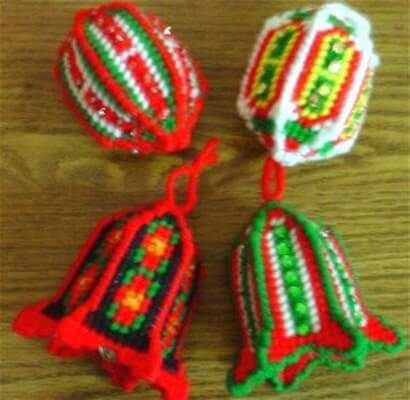Jingle Bell Ornaments Plastic Canvas Pattern by Dancing Dolphin Crafts