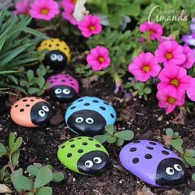 Ladybug Painted Stones by Crafts By Amanda