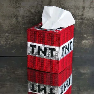 Minecraft TNT Free Plastic Canvas Tissue Box Pattern by Instructables