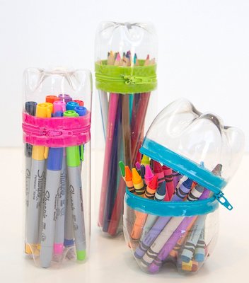 No-Sew Zipper Cases From Plastic Bottles by Make It & Love It