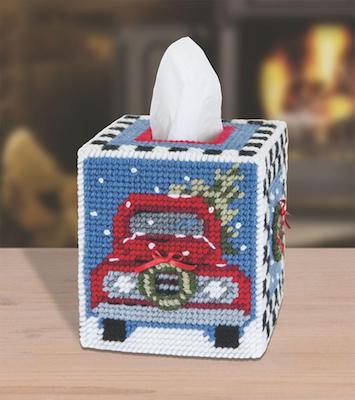 Old Red Truck Tissue Box Plastic Canvas Pattern by Mary Maxim