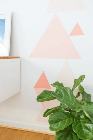 Painted Geometric Accent Wall by Sugar & Cloth