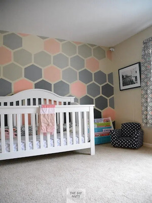Ombre Hexagon Painted Accent Wall by The DIY Nuts