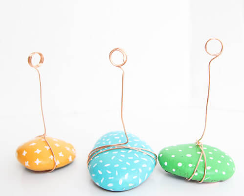 Painted Rock Photo Holders by One Little Project