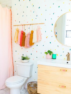 Painted Terrazzo Confetti Accent Wall Stencil by A Kailo Chic Life