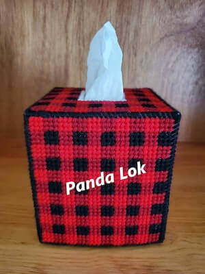 Plaid Plastic Canvas Tissue Box Pattern by Panda Lok
