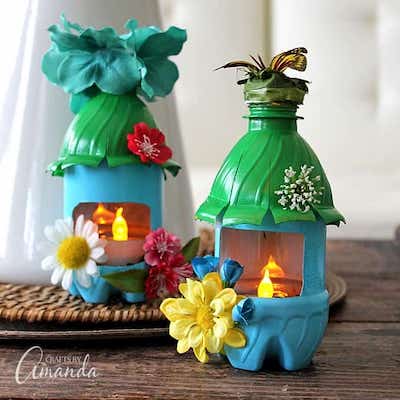 Plastic Bottle Fairy House Nightlights by Crafts By Amanda